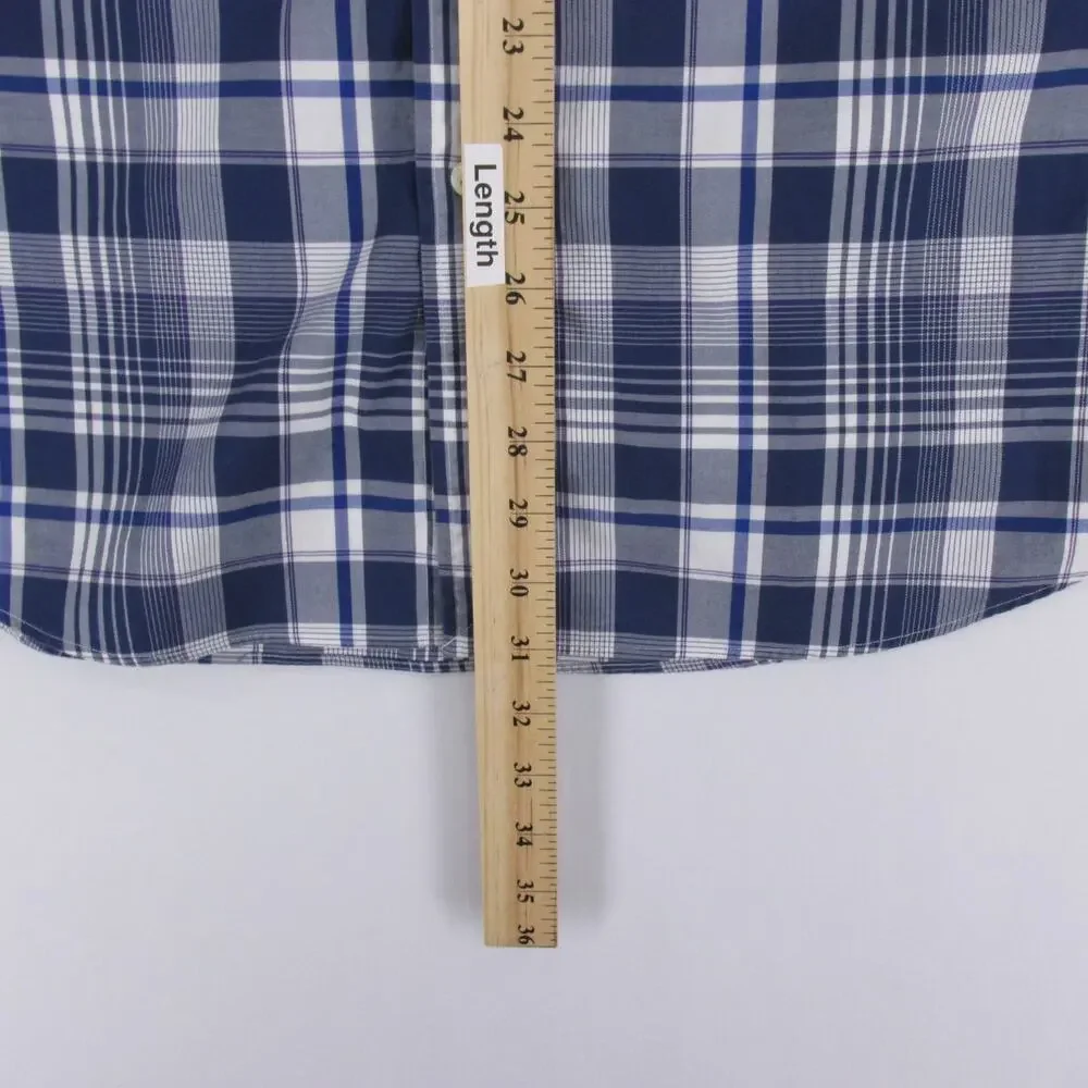 Polo Ralph Lauren Performance Shirt Mens XL Blue Plaid Long Sleeve Stretch